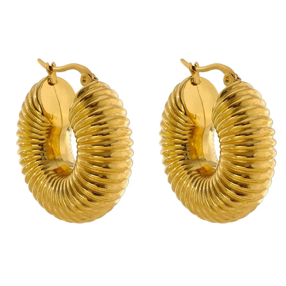 Sovict Chunky Dome Hoop Earrings