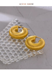 Sovict Chunky Dome Hoop Earrings