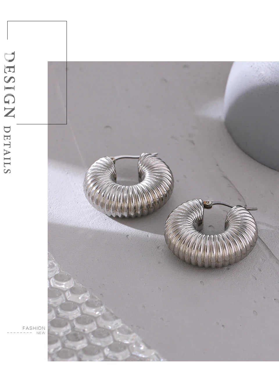 Sovict Chunky Dome Hoop Earrings