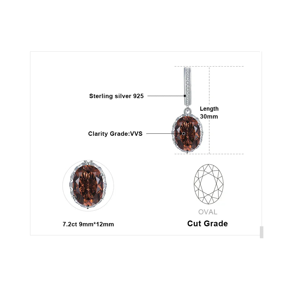 Sovict Smoky Quartz Silver Drops