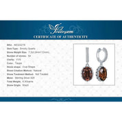 Sovict Smoky Quartz Silver Drops