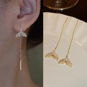 Sovict Black Tassel Drop Earrings
