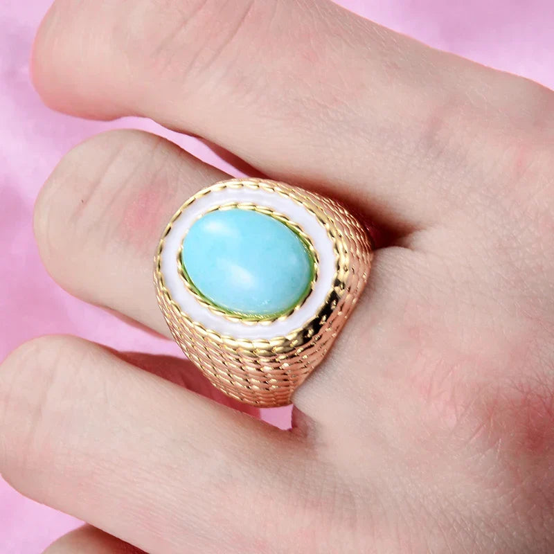 Sovict Blue Teardrop Ring