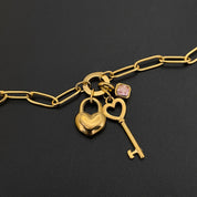 Sovict Heart Lock Key Bracelet