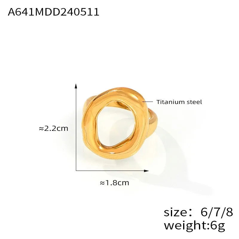 Sovict Oval Hollow Statement Ring