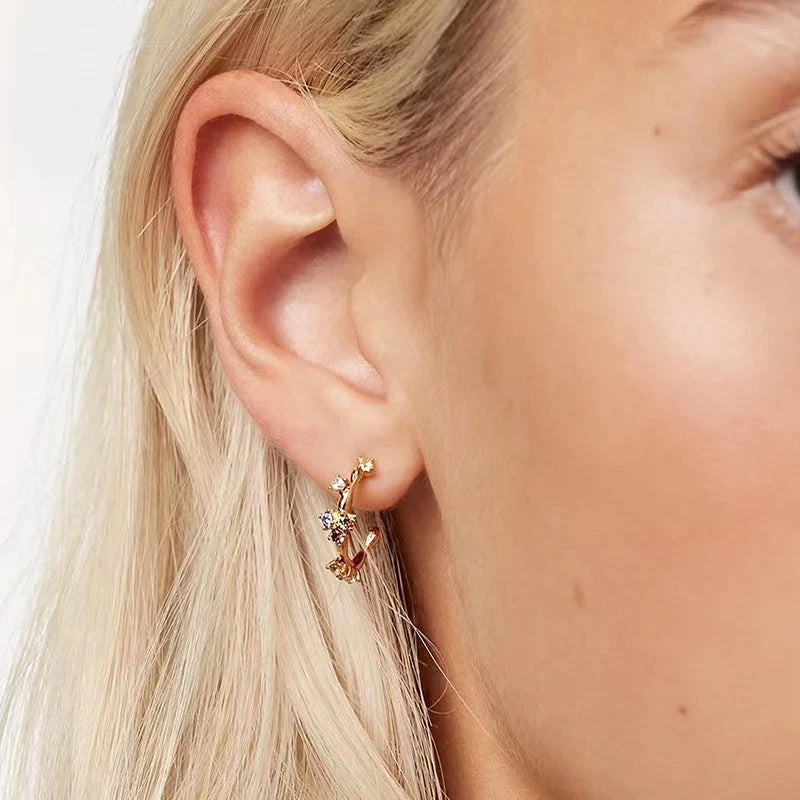 Sovict Silver Zircon Geo Studs