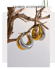 Sovict Textured Geo Hoop Earrings