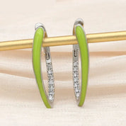 Sovict Emerald Enamel Drop Earrings