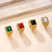 Sovict Red CZ Square Ring