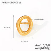 Sovict Oval Hollow Statement Ring