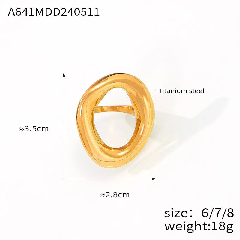 Sovict Oval Hollow Statement Ring