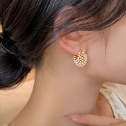 Sovict Pearl Bloom Basket Earrings