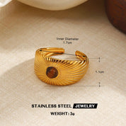 Sovict Tiger Eye Adjustable Ring