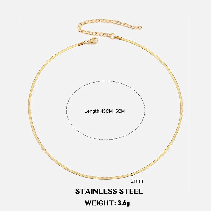 Sovict Flat Snake Chain Necklace
