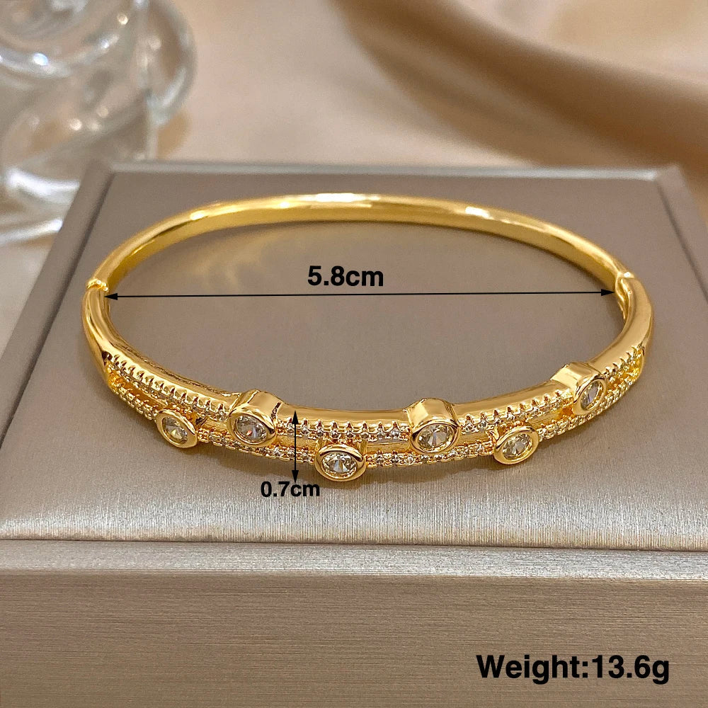 Sovict Double Rhinestone Bangle