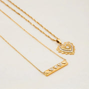 Sovict Ribbed Heart Pendant Necklace