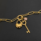 Sovict Heart Lock Key Bracelet