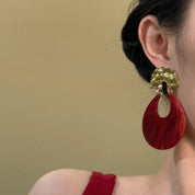 Sovict Bold Red Statement Earrings