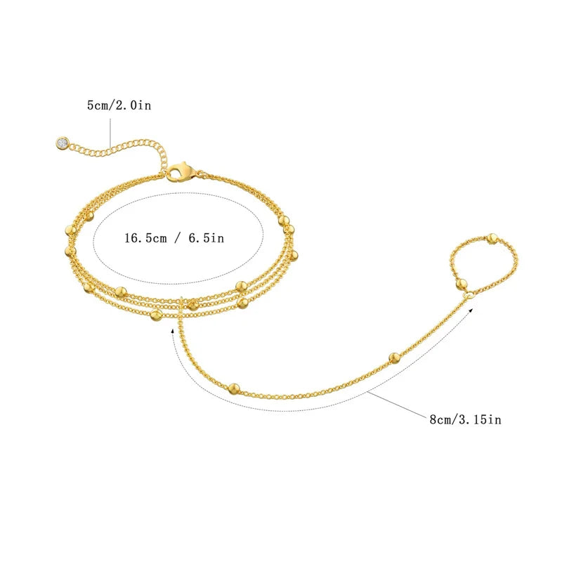 Sovict Hand Chain Ring Bracelet