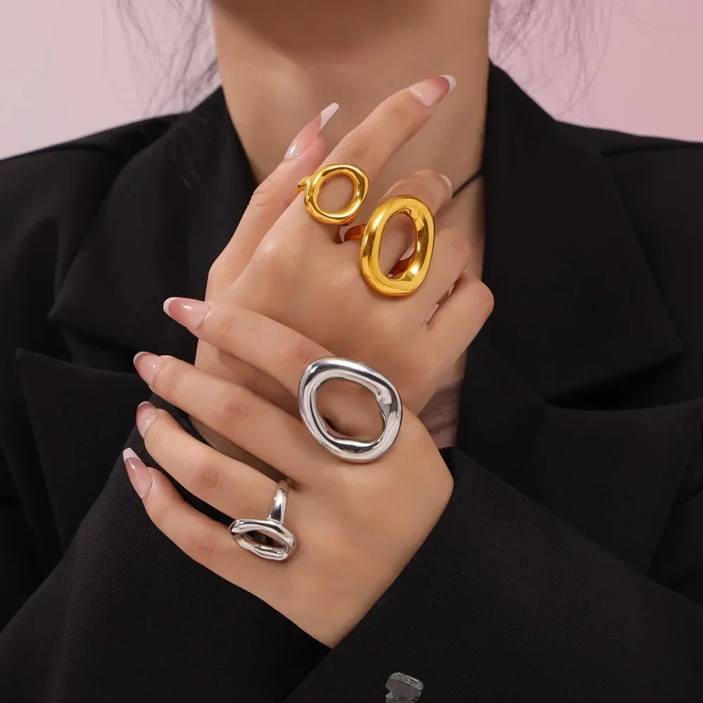 Sovict Oval Hollow Statement Ring