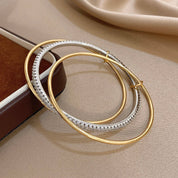 Sovict Two Tone Rhinestone Bangles