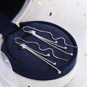 Sovict Black Tassel Drop Earrings