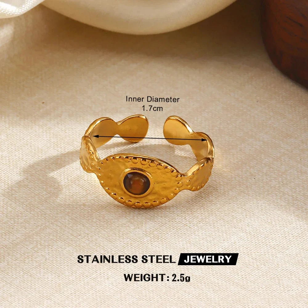 Sovict Tiger Eye Adjustable Ring