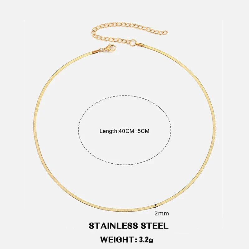 Sovict Flat Snake Chain Necklace