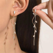 Sovict Black Tassel Drop Earrings