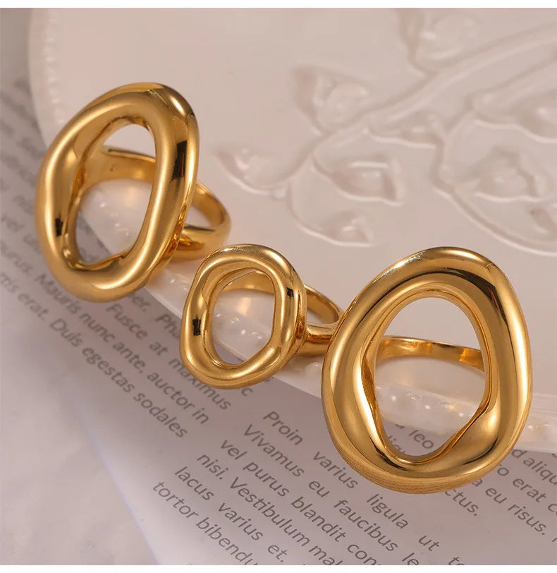 Sovict Oval Hollow Statement Ring