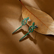 Sovict Green Serpent Silver Studs