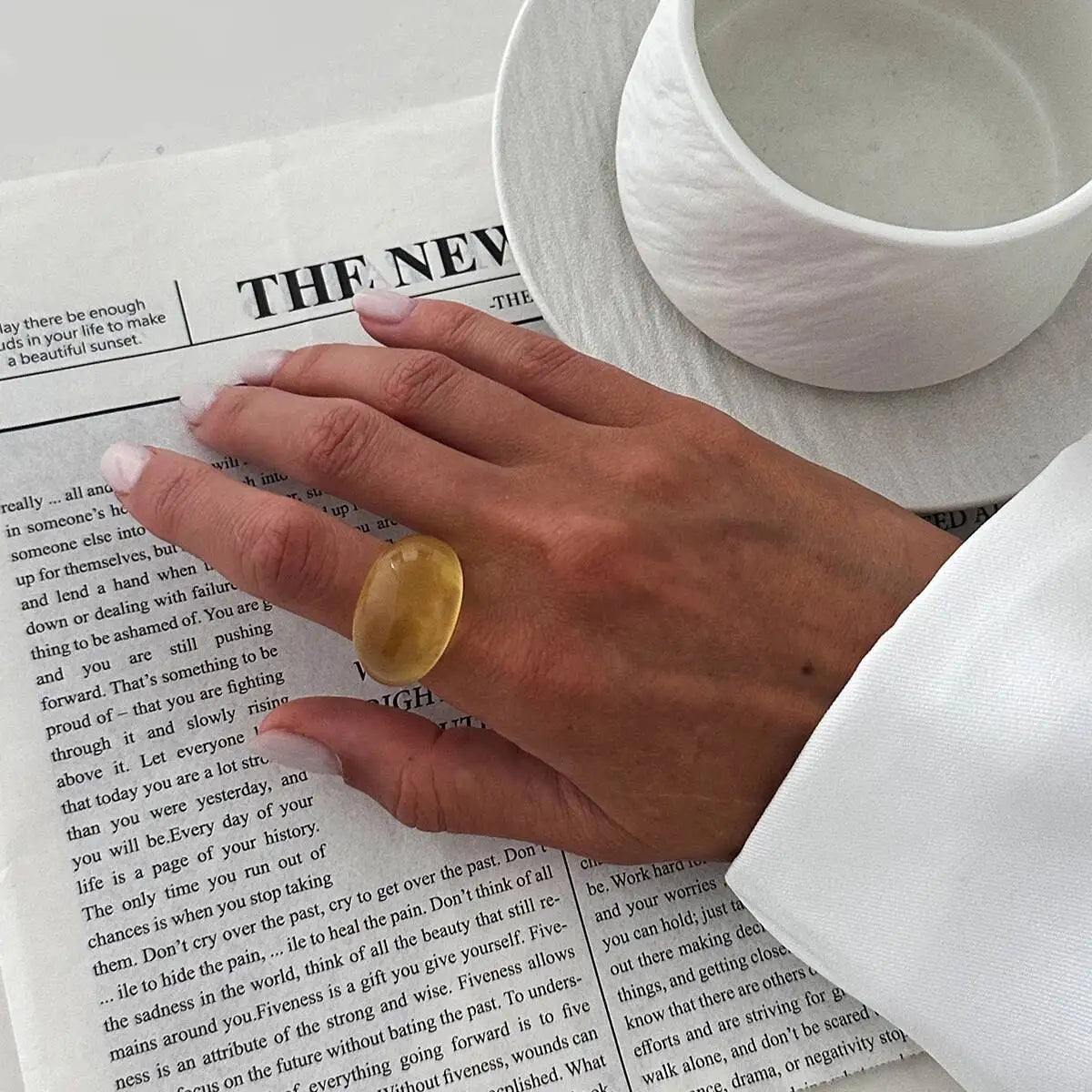 Sovict Y2K Resin Chunky Ring