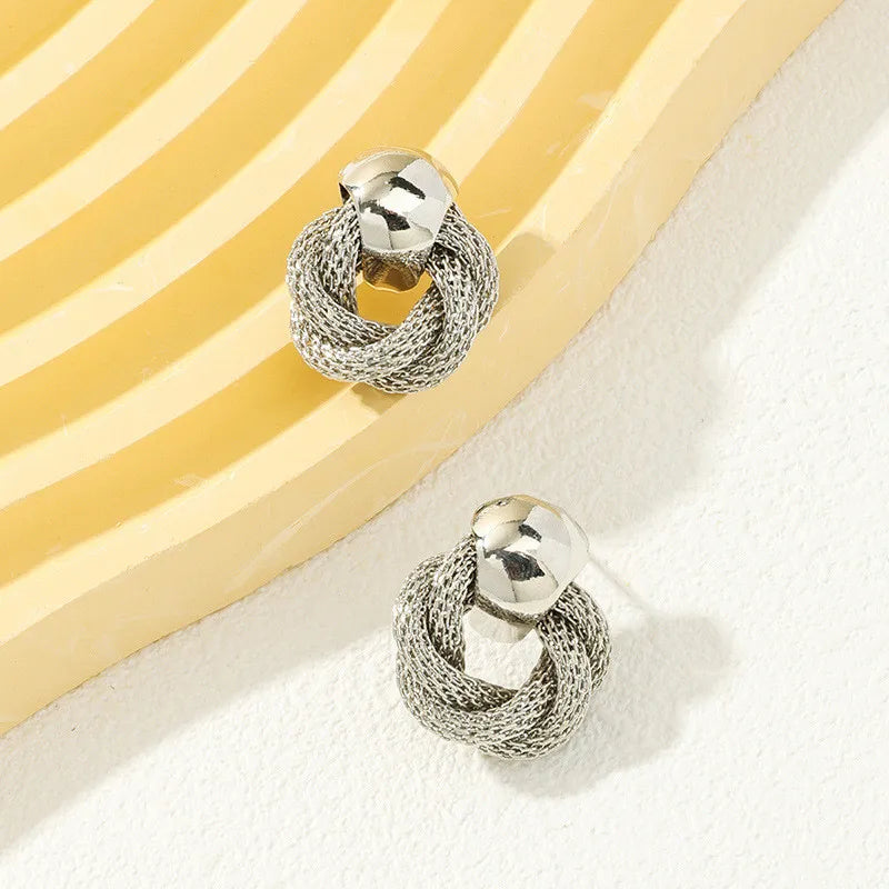 Sovict Twisted Circle Drop Earrings