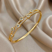 Sovict Double Rhinestone Bangle