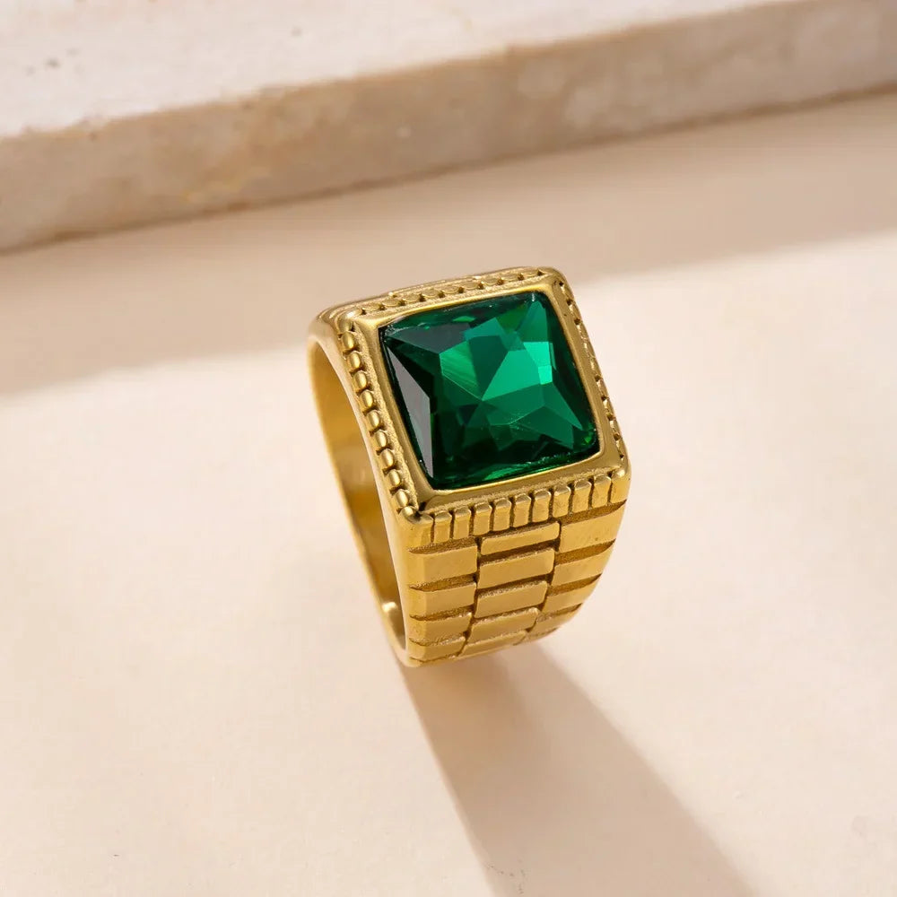 Sovict Red CZ Square Ring