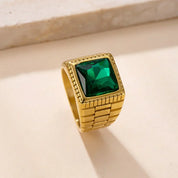 Sovict Red CZ Square Ring