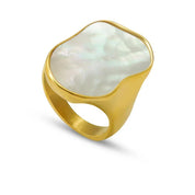Sovict Gold Shell Statement Ring