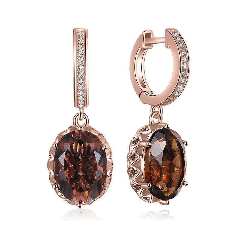 Sovict Smoky Quartz Silver Drops