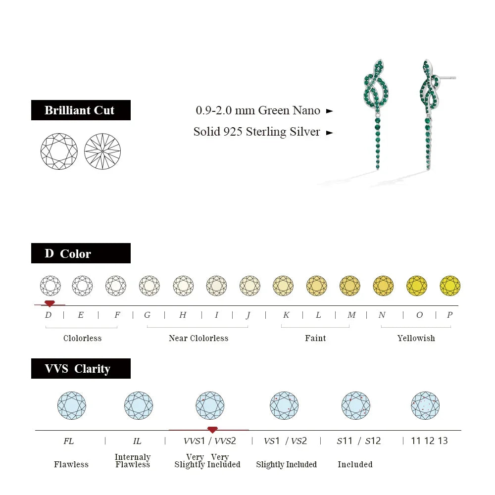 Sovict Green Serpent Silver Studs
