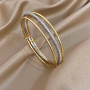 Sovict Two Tone Rhinestone Bangles