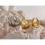Sovict Textured Geo Hoop Earrings