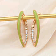 Sovict Emerald Enamel Drop Earrings