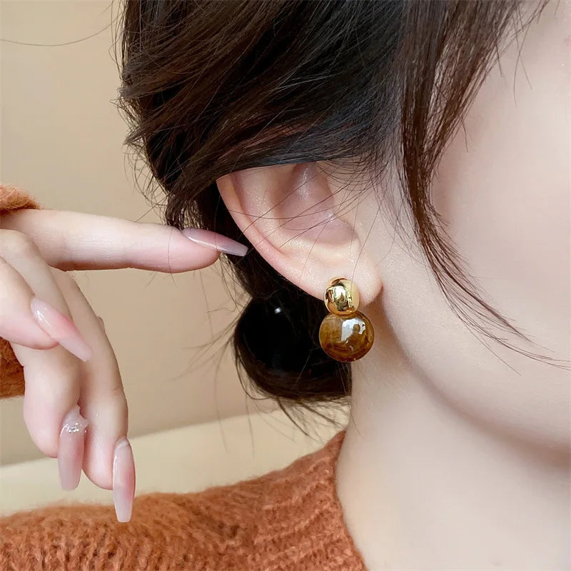 Sovict Amber Stripe Drop Earrings