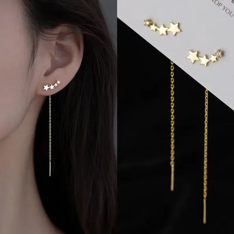 Sovict Black Tassel Drop Earrings