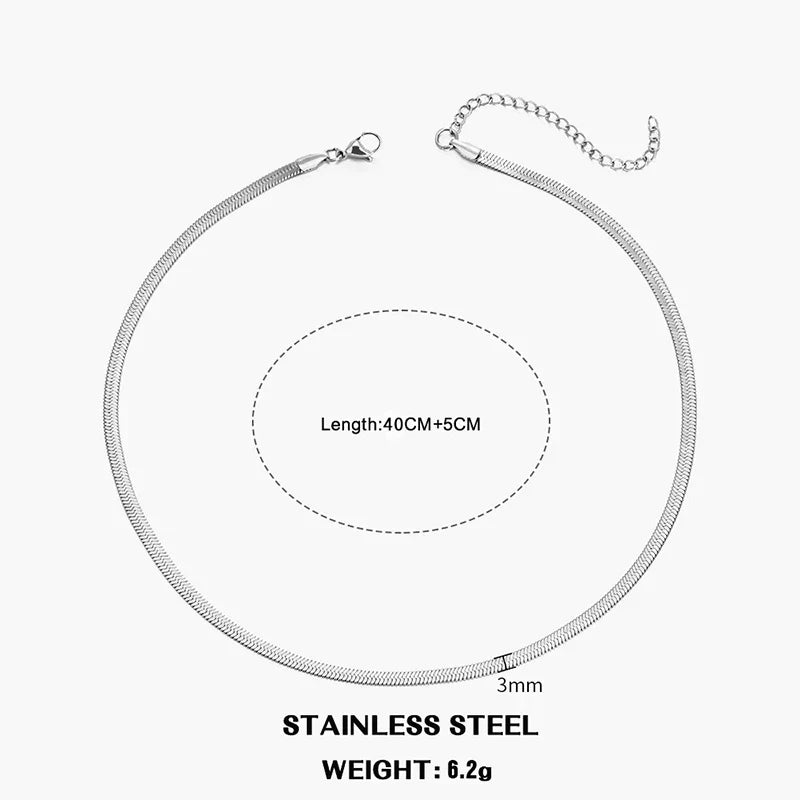 Sovict Flat Snake Chain Necklace
