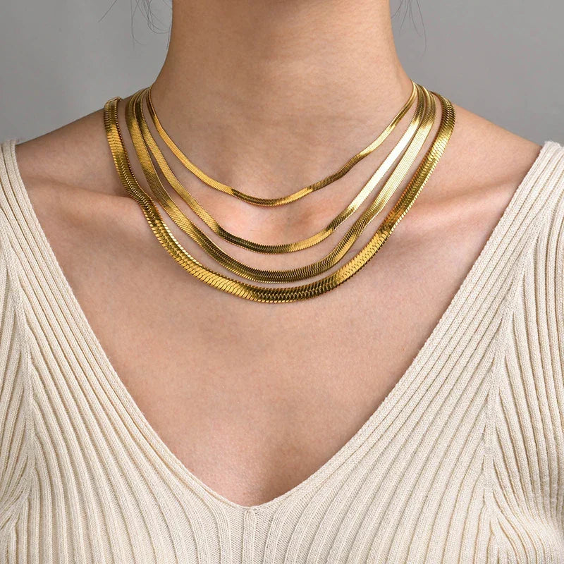 Sovict Flat Snake Chain Necklace