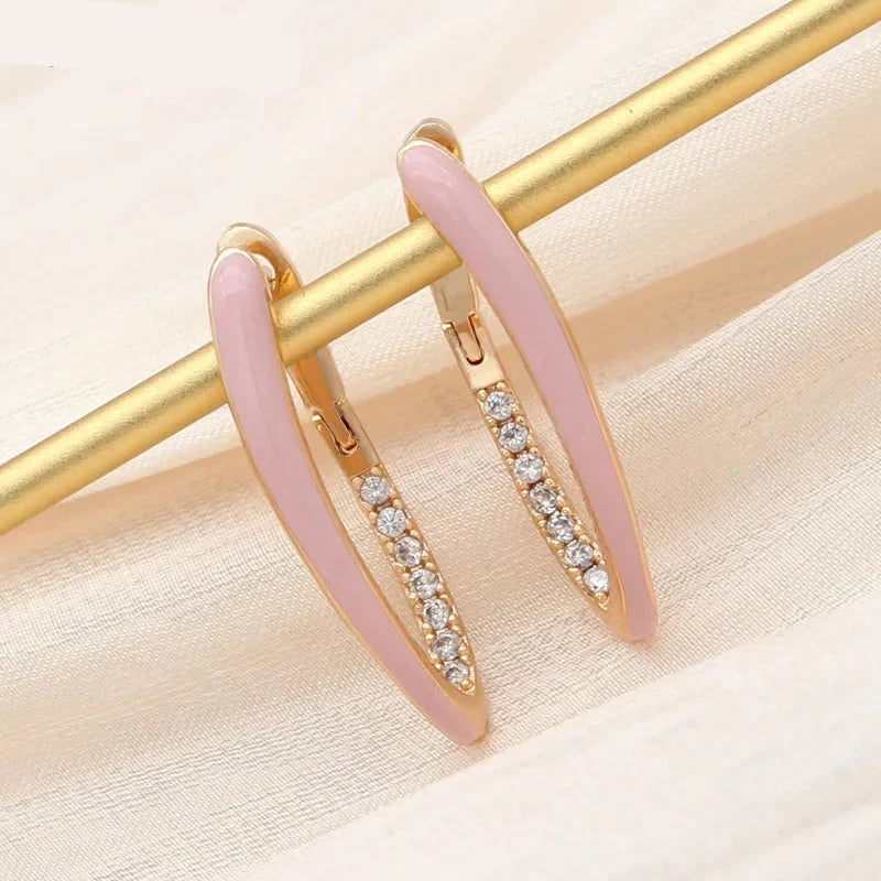 Sovict Emerald Enamel Drop Earrings