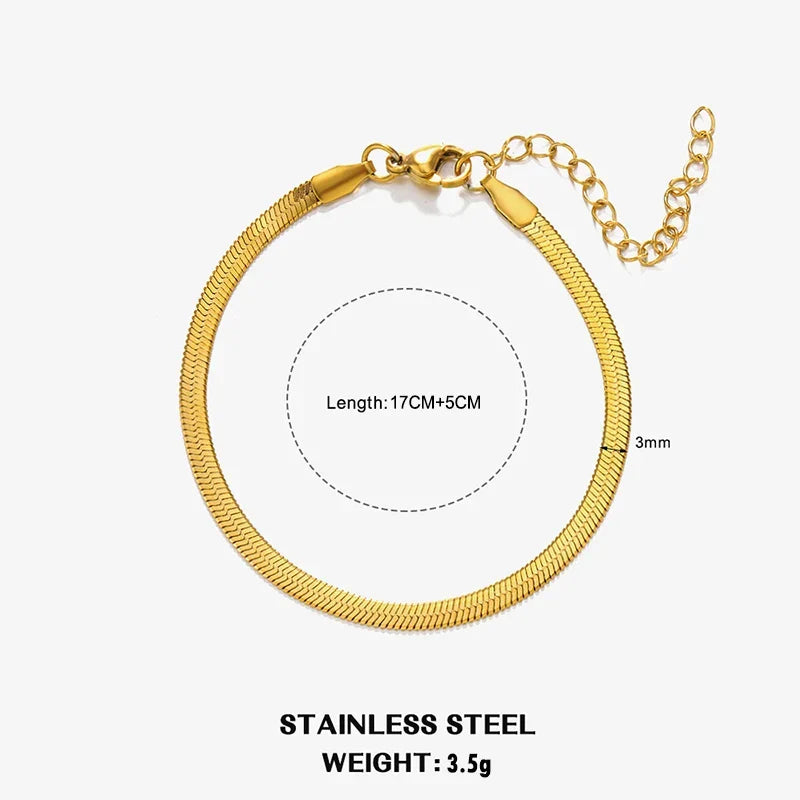 Sovict Flat Snake Chain Necklace