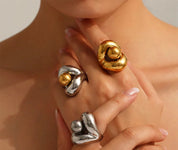 Sovict Hollow Gold Sphere Ring