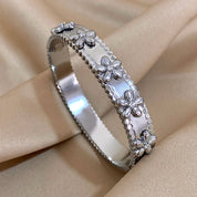 Sovict Flower Rhinestone Cuff